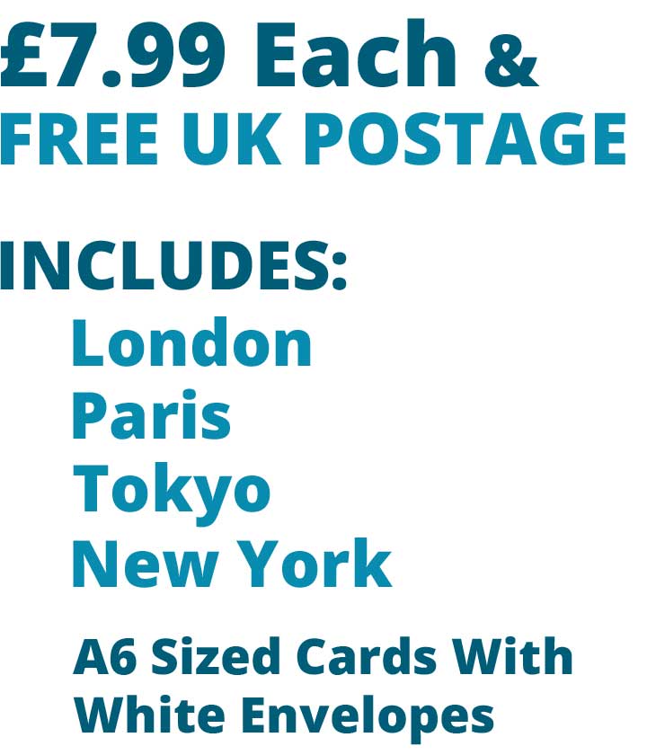 City Icons Up Close Vibrant - 4 Card Set £7.99